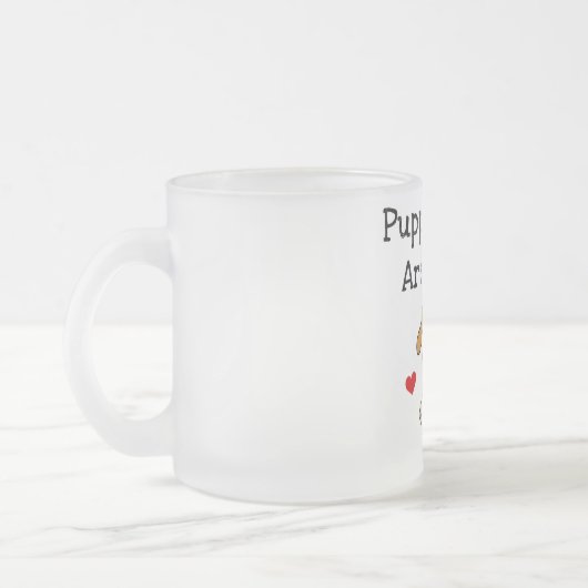 子犬Licks最も最高のなTシャツおよびギフトです フロストグラスマグカップ (左)