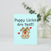 子犬Licks最も最高のなTシャツおよびギフトです ポストカード (スタンド正面)