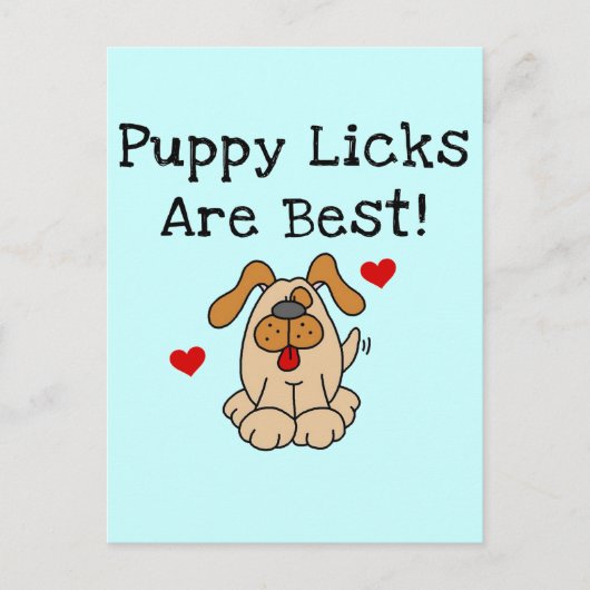 子犬Licks最も最高のなTシャツおよびギフトです ポストカード (正面)