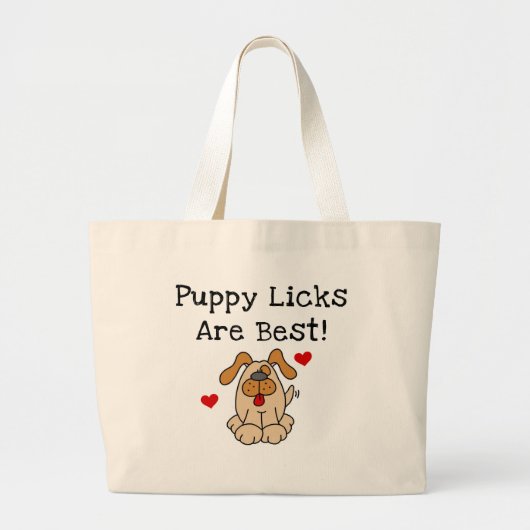 子犬Licks最も最高のなTシャツおよびギフトです ラージトートバッグ (正面)