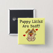 子犬Licks最も最高のなTシャツおよびギフトです 缶バッジ (正面&裏面)