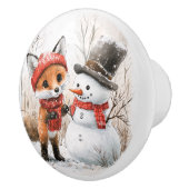 子狐と雪だるま セラミックノブ (右)