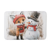 子狐と雪だるま バスマット (正面)