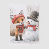 子狐と雪だるま 薄葉紙 (正面)