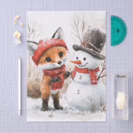 子狐と雪だるま 薄葉紙