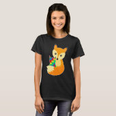 子狐の愛パズルのピース 動物 かっこいい 自閉症啓発 Tシャツ (正面フル)