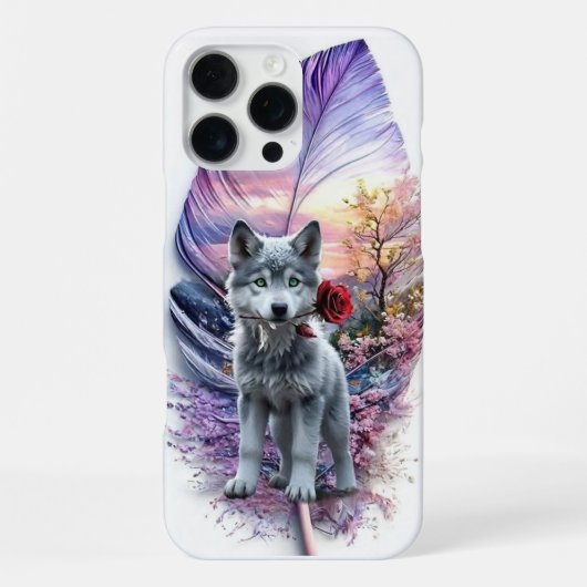 子狼と羽 iPhoneケース (裏面)