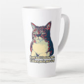 子猫おもしろいのオーナーや恋人に不機嫌な猫ミーム カフェラテマグ (右アングル)
