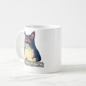 子猫おもしろいのオーナーや恋人に不機嫌な猫ミーム コーヒーマグカップ (正面左)