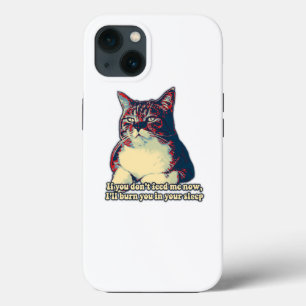 子猫おもしろいのオーナーや恋人に不機嫌な猫ミーム iPhone 13ケース