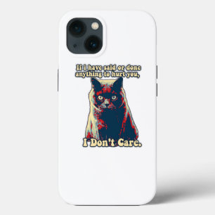 子猫おもしろいや恋人向けの不機嫌な猫ミーム iPhone 13ケース