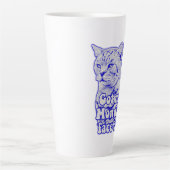 子猫おもしろいや飼い主の不機嫌な猫ミーム カフェラテマグ (正面)