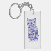 子猫おもしろいや飼い主の不機嫌な猫ミーム キーホルダー (正面左)