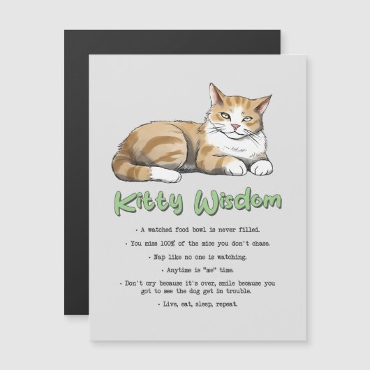 子猫おもしろいウィズダム – 茶色い猫のルール (正面/裏面)