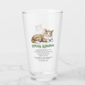子猫おもしろいウィズダム – 茶色い猫のルール タンブラーグラス (裏面)