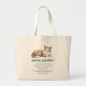 子猫おもしろいウィズダム – 茶色い猫のルール ラージトートバッグ (正面)