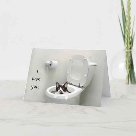 子猫おもしろい愛またはバレンタイン シーズンカード (正面)