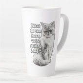 子猫おもしろい愛好家や飼い主のための不機嫌な猫のミーム カフェラテマグ (右アングル)