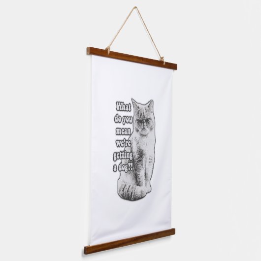 子猫おもしろい愛好家や飼い主のための不機嫌な猫のミーム 吊り下げ型タペストリー (傾斜あり)