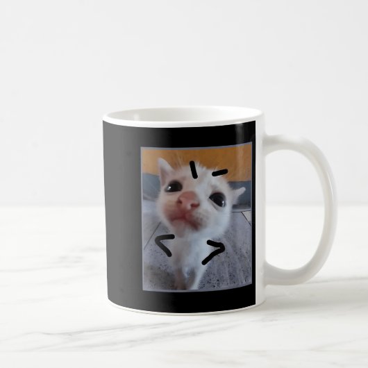 子猫おもしろい猫好き怒キッテンミームかわいい コーヒーマグカップ (右)