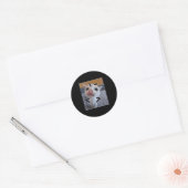 子猫おもしろい猫好き怒キッテンミームかわいい ラウンドシール (封筒)