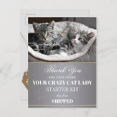 子猫おもしろい誕生日葉書 ポストカード (正面/裏面)