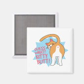 子猫お尻!おもしろい猫好き マグネット (正面/裏面)