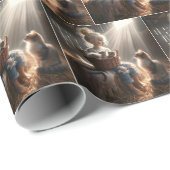 子猫かご入りの小さな女の子 ラッピングペーパー (ロールコーナー)