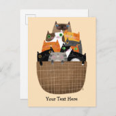 子猫かご インビテーションポストカード (正面/裏面)