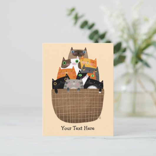 子猫かご ポストカード (スタンド正面)