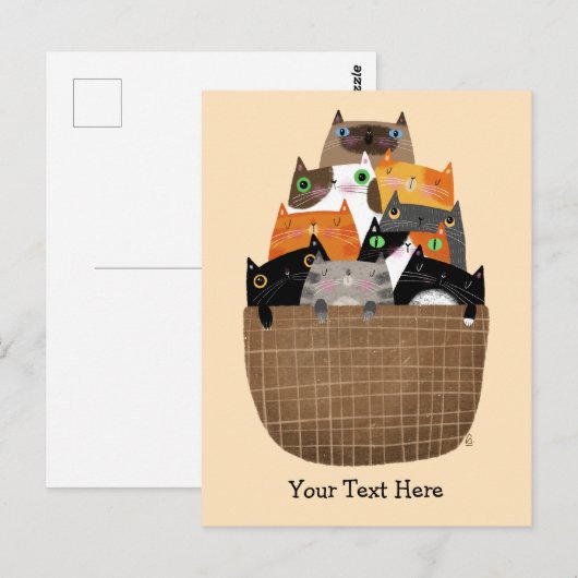 子猫かご ポストカード (正面/裏面)