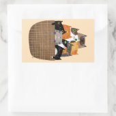 子猫かご 長方形シール (バッグ)