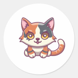 子猫かわいいかわいい漫画カラフル ラウンドシール