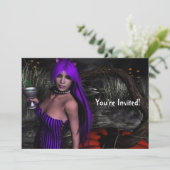 子猫かわいらしとパンプキンハロウィーン招待状 招待状 (スタンド正面)