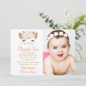 子猫かわいらしガールキャットフォトサンキューカード 招待状 (スタンド正面)