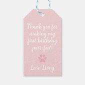 子猫かわいらしガールズキャット誕生日の好意 ギフトタグ (裏面)