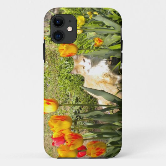 子猫かわいらしンザチューリップガーデンiPhone 5ケース Case-Mate iPhoneケース (裏面)