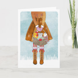 子猫がいっぱい入ったバスケット シーズンカード