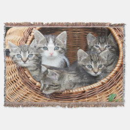子猫がいっぱい入ったバスケット スローブランケット