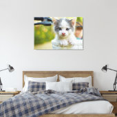 子猫が自転車に乗る キャンバスプリント (インサイチュ (寝室))