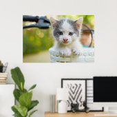 子猫が自転車に乗る ポスター (ホームオフィス)