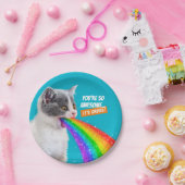 子猫が虹をこぼす ペーパープレート (パーティー)