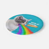 子猫が虹をこぼす ペーパープレート (アングル)