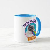 子猫が虹をこぼす マグカップ (正面右)