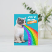 子猫が虹を切り開く インビテーションポストカード (スタンド正面)