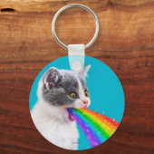 子猫が虹を切り開く キーホルダー (正面)
