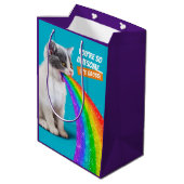 子猫が虹を切り開く ミディアムペーパーバッグ (裏面アングル)