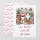 子猫たち、メリークリスマス 招待状 (正面/裏面)