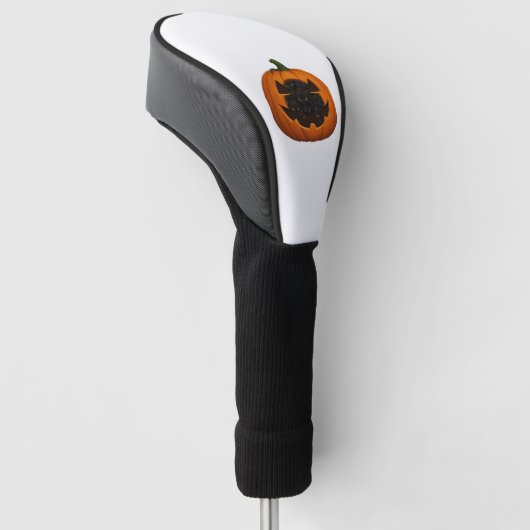 子猫たっぷりのカボチャ – かわいい黒猫ハロウィン ゴルフヘッドカバー (アングル)