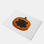 子猫たっぷりのカボチャ – かわいい黒猫ハロウィン ドアマット (アングル)